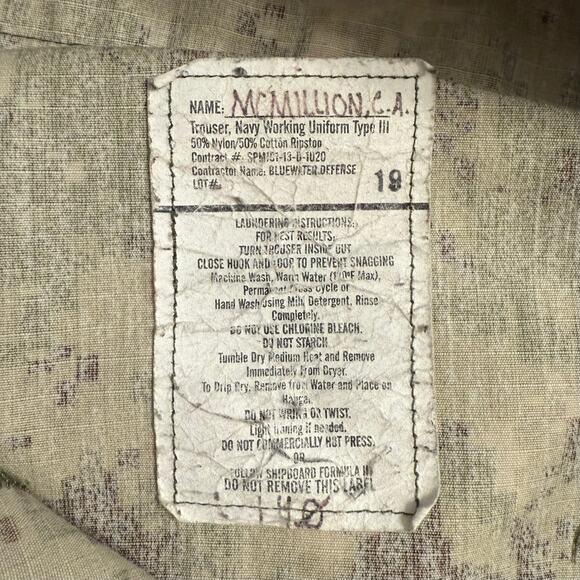 US Navy NWU Working Uniform Type III Trouser AOR2 Digital Camouflage 33 Regular - Picture 4 of 11